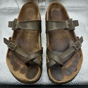 BIRKENSTOCK MAYARI STRAP SANDALS WOMEN‎ METALLIC Brown Size 41 10-10.5 READ DESC
